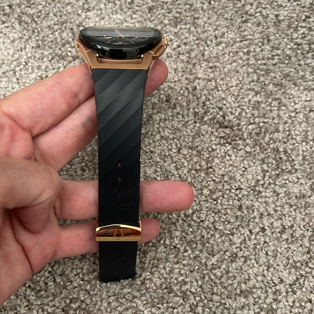 Bulova Curv Rose Gold Tone and Black Chronograph Watch - Picture 8 of 9
